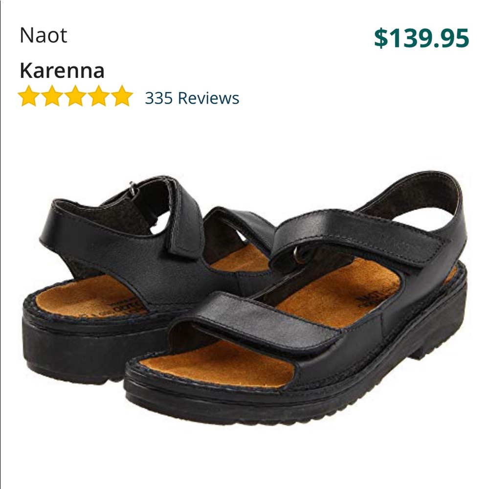 Black Leather Naot Karenna Sandals 39